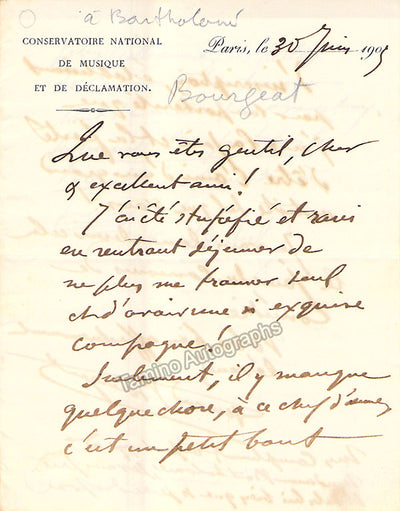 Bourgeat, Fernand - 2 Autograph Letters Signed