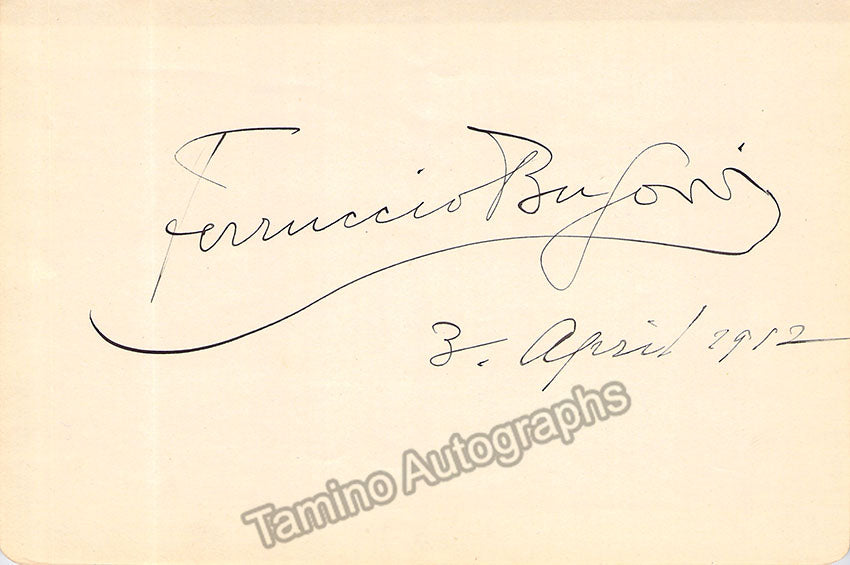 Busoni, Ferruccio - Signed Album Page 1912