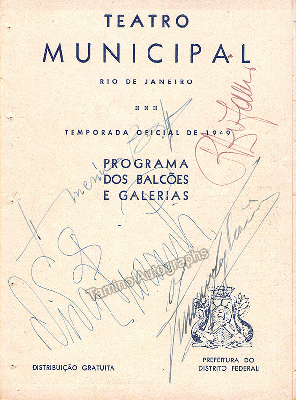 Tagliavini, Ferruccio - Basso, Americo - Pieranti, Diva - De Flachi, Raffaele - Program with Multiple Signatures