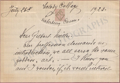 Scheff, Fritzi - Autograph Letter Signed 1923