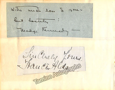 Alda, Frances - Kennedy, Madge - Two Signature Cuts