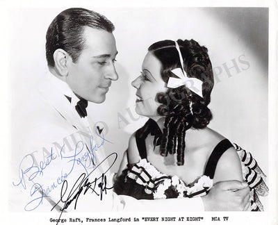 Langford, Frances - Raft, George - Double Signed Photograph in "Every Night at Eight"