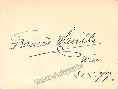 Saville, Frances - Signed Card 1899