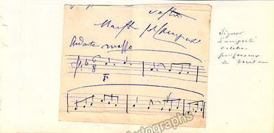 Lamperti, Francesco - Autograph Musical Quote Signed