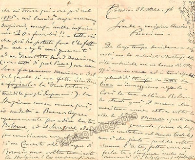 Tamagno, Francesco - Autograph Letter Signed to Giacomo Puccini 1896