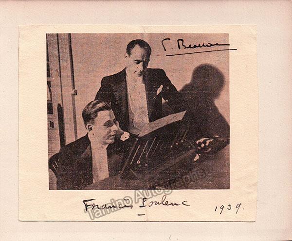 Poulenc, Francis - Besnac, Pierre - Signed Photo 1939