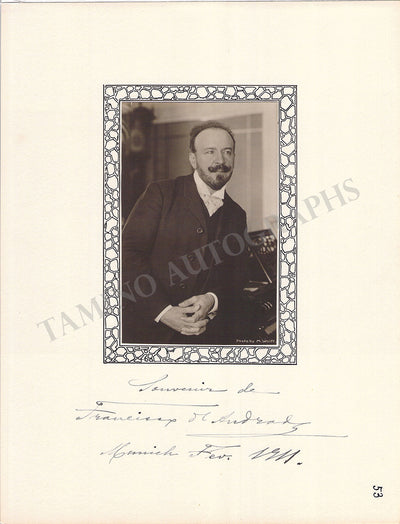 D'Andrade, Francesco - Signed Album Page + Photograph 1911