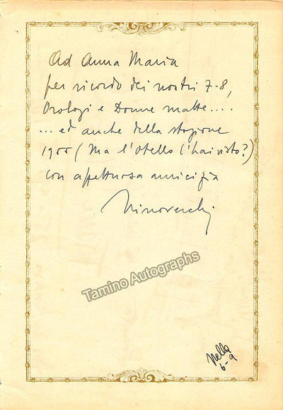 Ghione, Franco - Autograph Music Quote Signed 1955