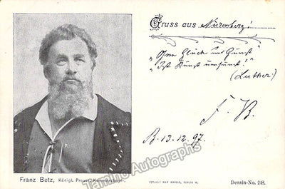Betz, Franz - Photograph + Text Quote 1897