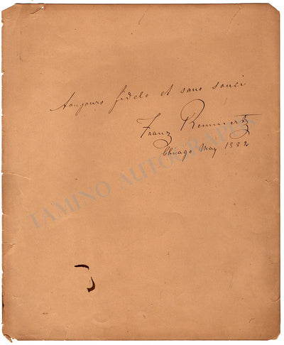 Remmertz, Franz - Signed Page 1882