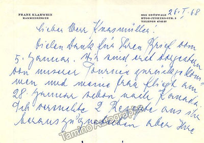 Klarwein, Franz - Autograph Letter Signed + Typed Letter Signed
