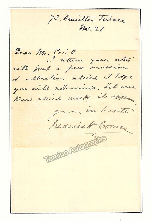Cowen, Frederick H. - Autograph Note Signed 1921