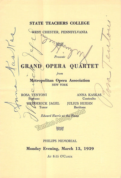 Jagel, Frederick - Kaskas, Anna - Tentoni, Rosa - Huehn, Julius - Program with Multiple Signatures
