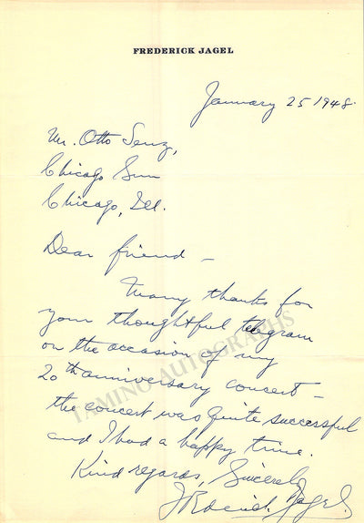 Jagel, Frederick - Autograph Note Signed