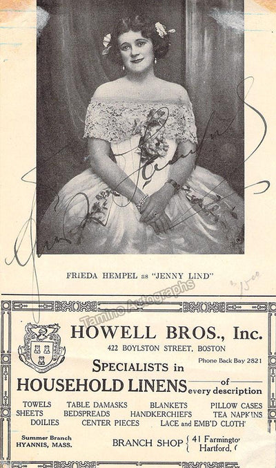 Hempel, Frieda - Signed Page Program