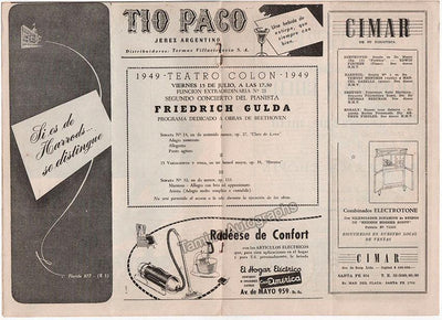 Gulda, Friedrich - Concert Program Buenos Aires 1949