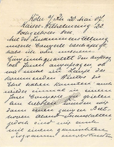 Grutzmacher, Friedrich - Autograph Letter Signed