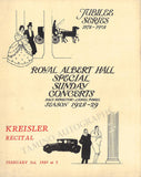 Kreisler, Fritz - Concert Program Royal Albert Hall London 1929