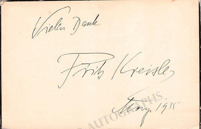 Kreisler, Fritz - Signed Card 1935