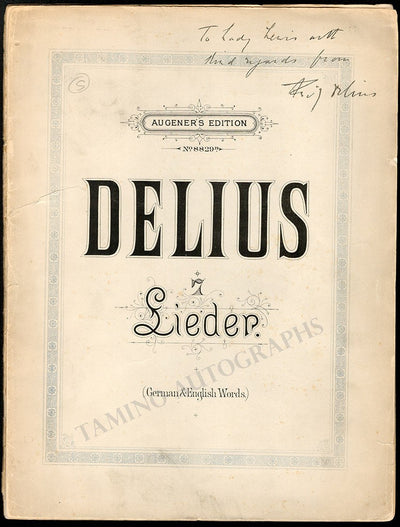 Delius, Frederick - Signed Songs Score