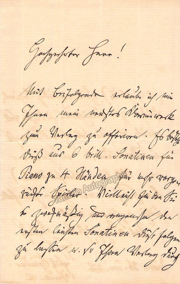 Spindler, Fritz - Autograph Letter Signed 1876