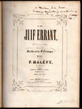 Halevy, Fromental - Signed "Le Juif Errant" Score