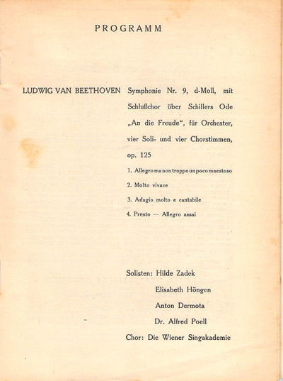 Furtwangler, Wilhelm - Concert Program Linz 1953