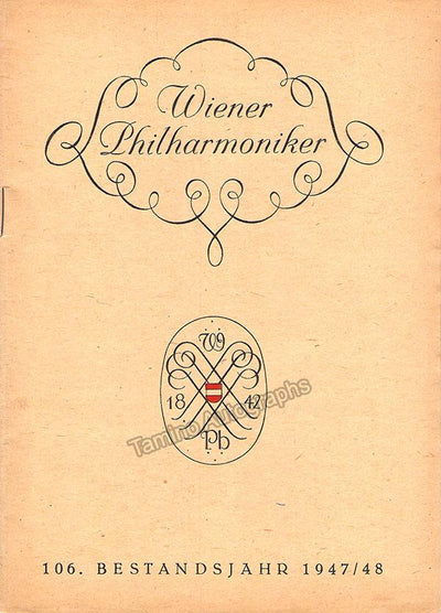 Karajan, Herbert von - Lot of 3 Programs Vienna Philharmonic 1945-1949