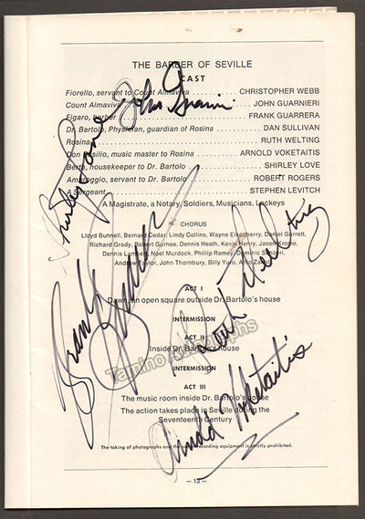 Kirsten, Dorothy - Guarrera, Frank - Alexander, John - Welting, Ruth - Guarnieri, John - Love, Shirley - Leonetti, Adrienne - Voketaitis, Arnold - Program with Multiple Signatures