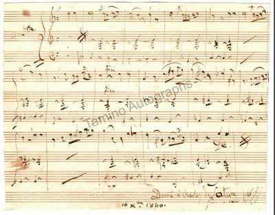 Donizetti, Gaetano - Autograph Music Quote Signed 1840