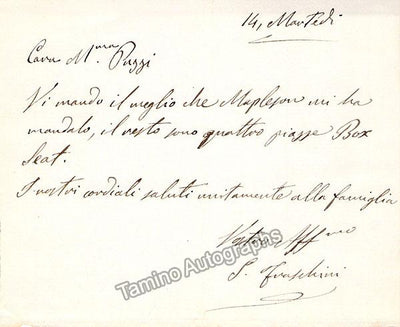 Fraschini, Gaetano - Autograph Note Signed