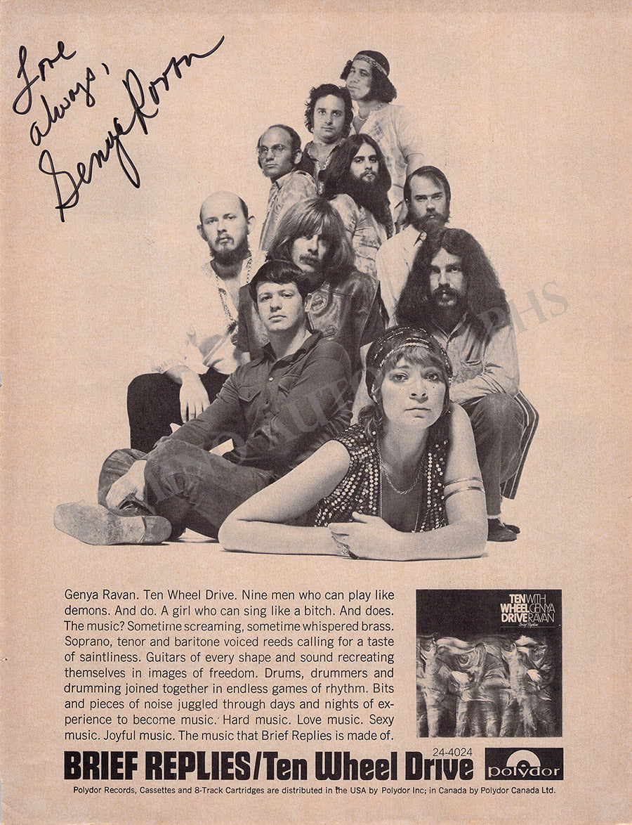 Genya Ravan Ad Musicians & Bands 1950s - 1990s - Signed Photographs & Posters (IV)