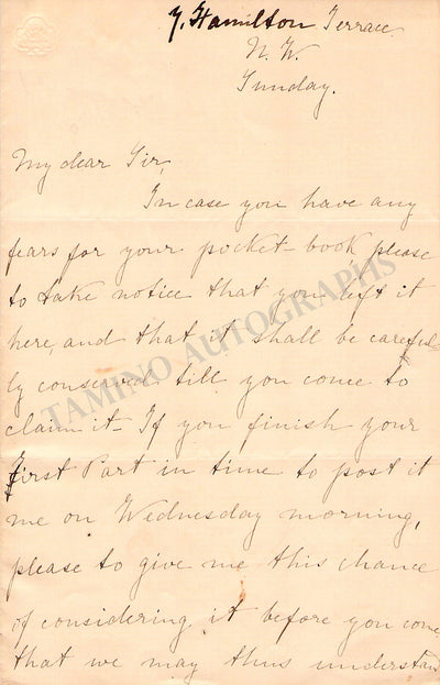 MacFarren, George Alexander - Autograph Letter Signed