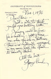 Crumb, George - Autograph Letter Signed 1976