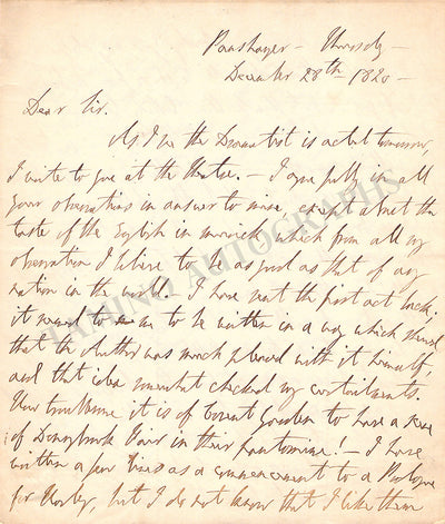 Lamb, George - Autograph Letter Signed 1820