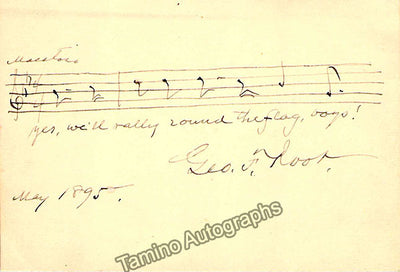 Root, George - Autograph Music Quote Signed 1895