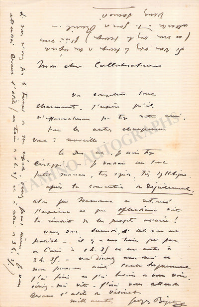 Bizet, Georges - Autograph Letter Signed 1871