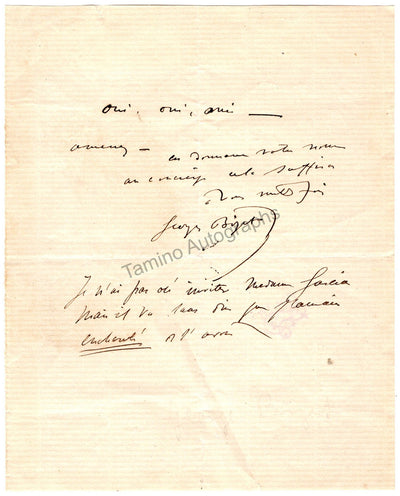 Bizet, Georges - Autograph Note Signed