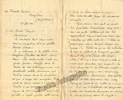 Weldon, Georgina - Autograph Letter Signed 1902