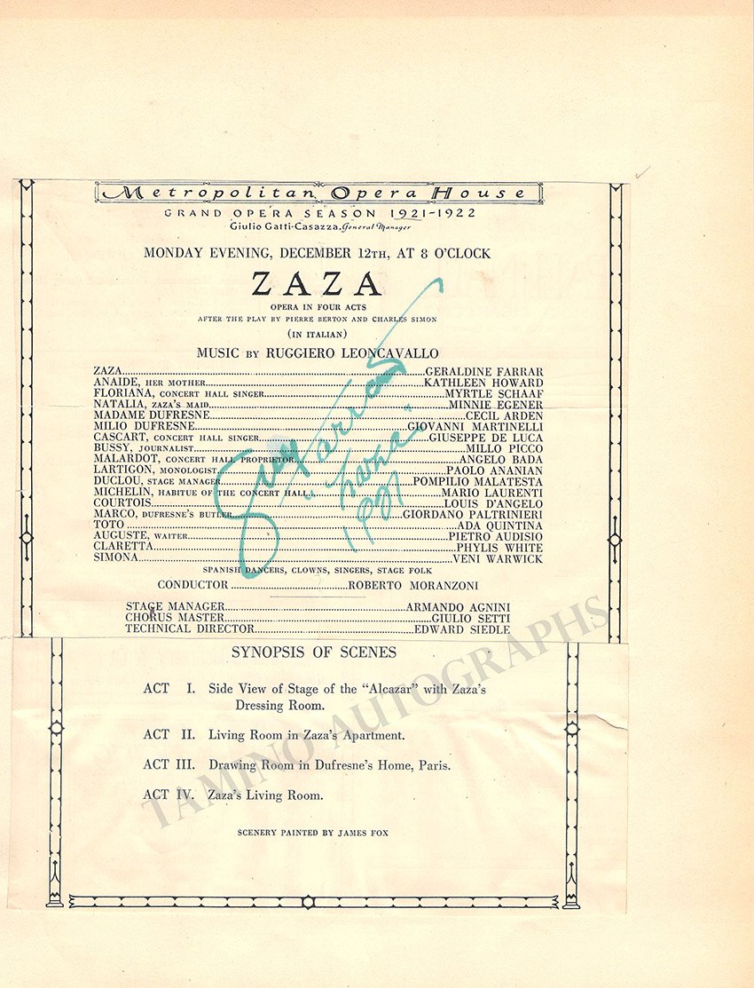 FARRAR, Geraldine - PERALTA, Frances