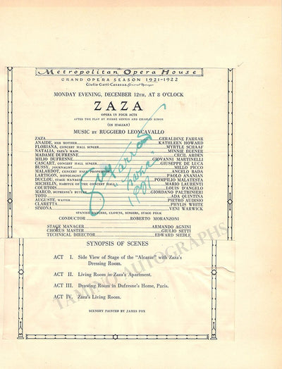 FARRAR, Geraldine - PERALTA, Frances