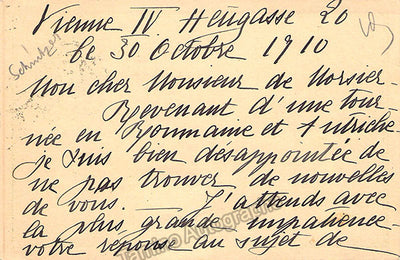 Schnitzer, Germaine - Autograph Note Signed 1910
