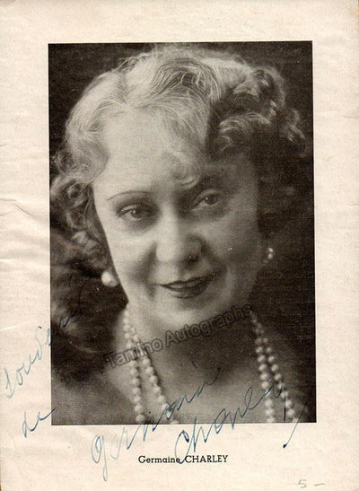Charley, Germaine - Signed Half-Tone Photo