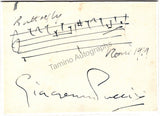 Puccini, Giacomo - Autograph Music Quote Signed 1919