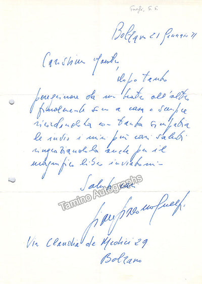 Guelfi, Gian Giacomo - Autograph Letter Signed