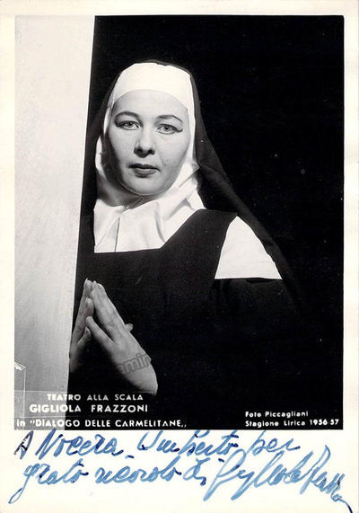 Frazzoni, Gigliola - Signed Photo in Dialogues des Carmelites, World Premiere 1957