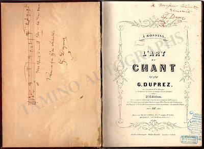 Duprez, Gilbert - Signed Book "L'Art du Chant"