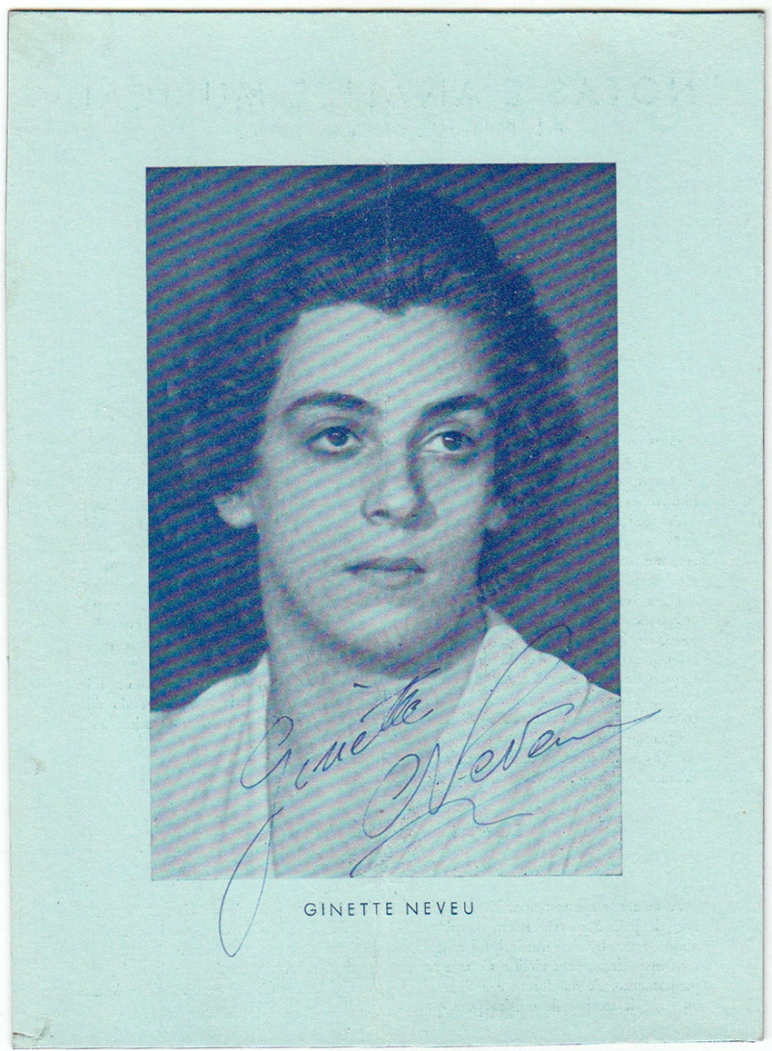 Neveu, Ginette - Signed photo from Concert Program, 1948