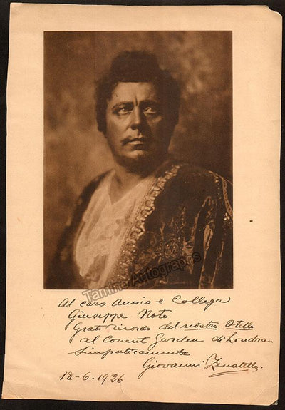 Zenatello, Giovanni - Large Signed Photo in Otello 1926