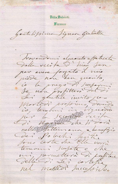 Grisi, Giulia - Autograph Letter Signed